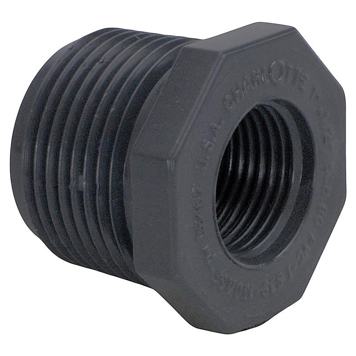 Charlotte Pipe PVC82002200 Schedule 80 1 in. MPT x 1/2 in. Dia. FPT PVC Reducing Bushing