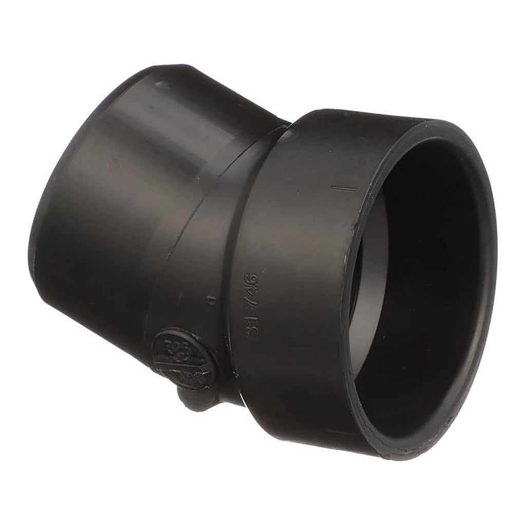 Charlotte Pipe ABS003260600 1-1/2 in. Spigot x 1-1/2 in. Dia. Hub ABS 22-1/2 Degree Elbow