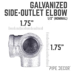 Mueller 510-803HN 1/2 in. FPT x 1/2 in. Dia. FPT Galvanized Malleable Iron Side Outlet Elbow
