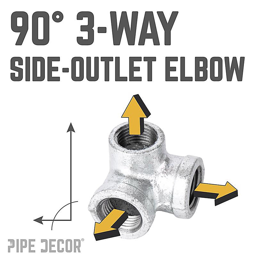 Mueller 510-803HN 1/2 in. FPT x 1/2 in. Dia. FPT Galvanized Malleable Iron Side Outlet Elbow