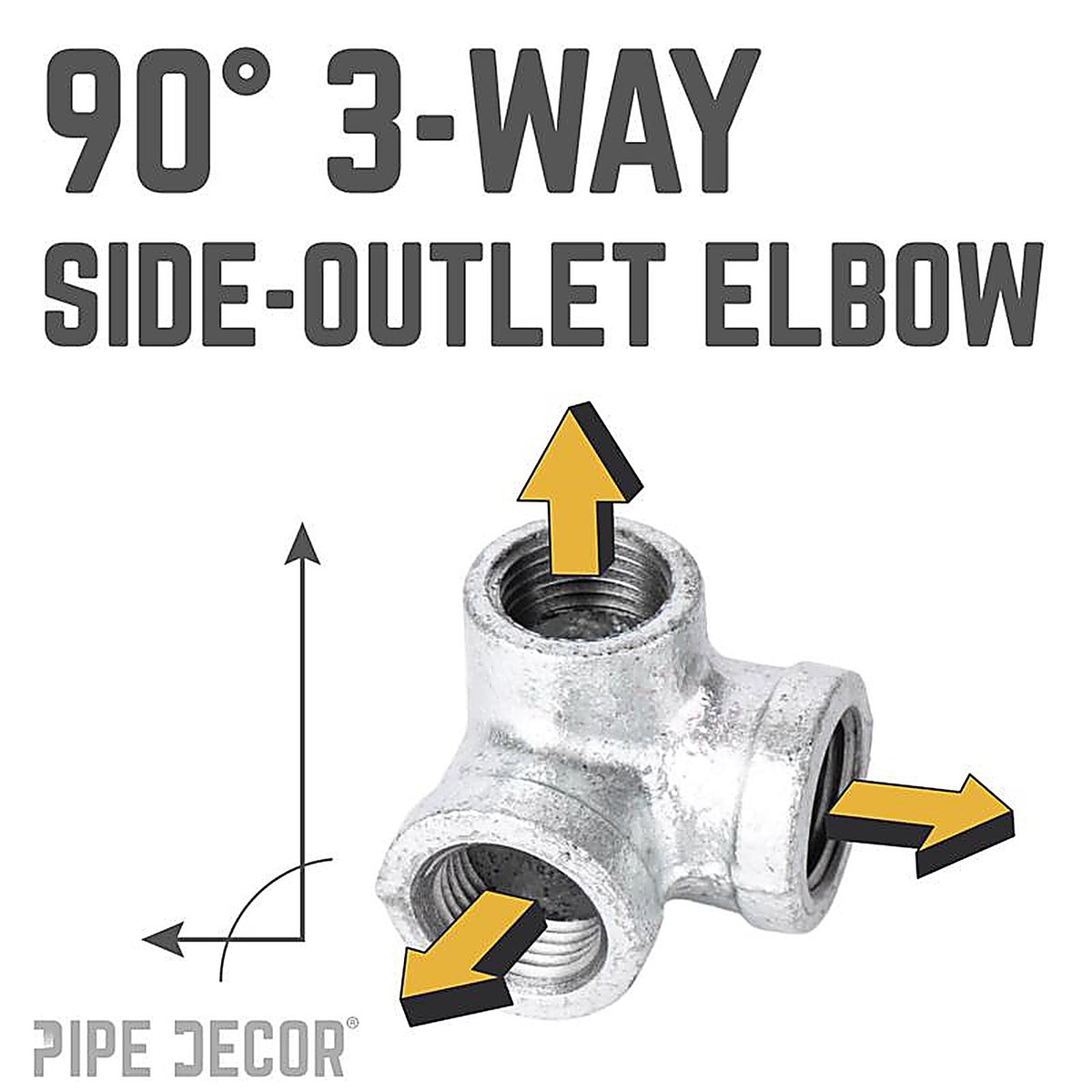 Mueller 510-803HN 1/2 in. FPT x 1/2 in. Dia. FPT Galvanized Malleable Iron Side Outlet Elbow
