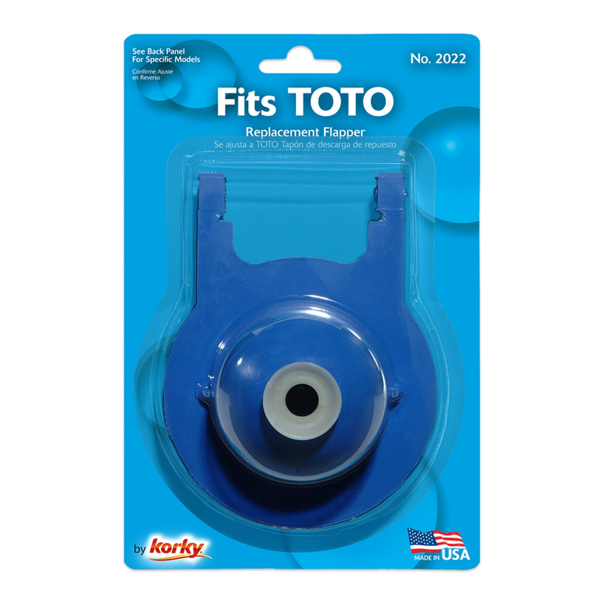Korky 2022BP TOTO Toilet Flapper Blue For TOTO