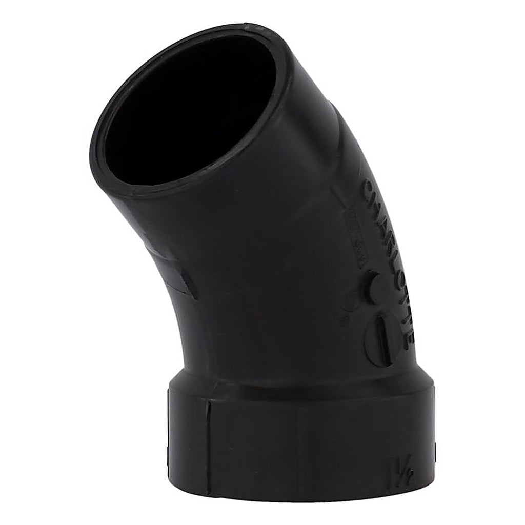Charlotte Pipe ABS003230600 1-1/2 in. Hub x 1-1/2 in. Dia. Spigot ABS 40 Degree Street Elbow