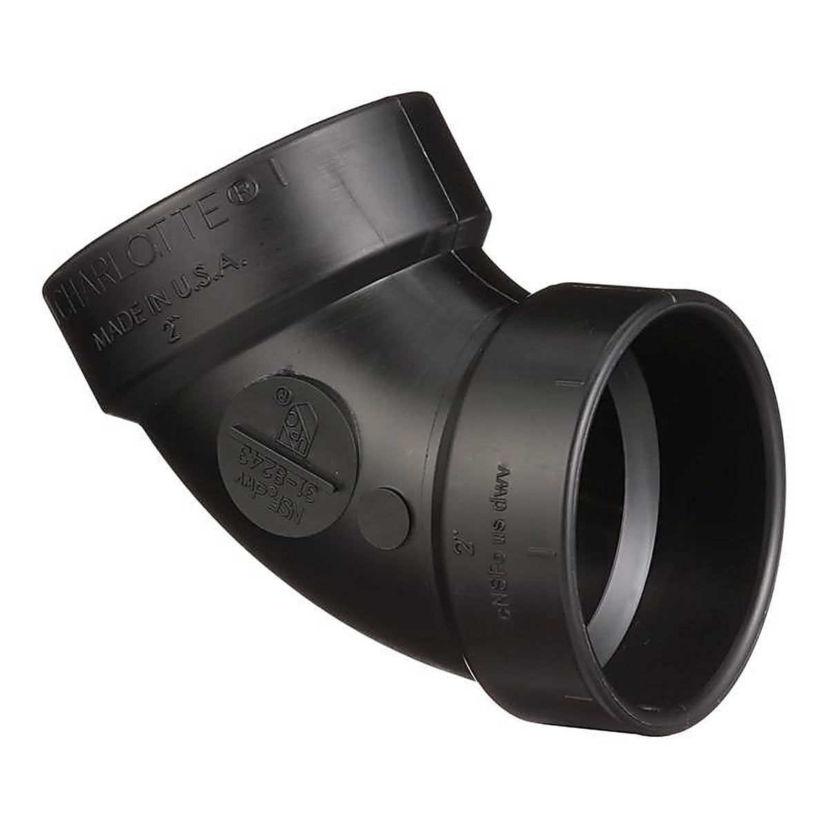 Charlotte Pipe ABS003190800 2 in. Hub x 2 in. Dia. Hub ABS 60 Degree Elbow