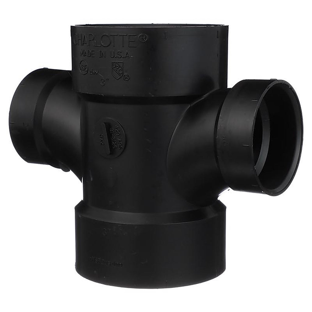 Charlotte Pipe ABS004291200 3 in. Hub x 3 in. Dia. Hub ABS Sanitary Tee
