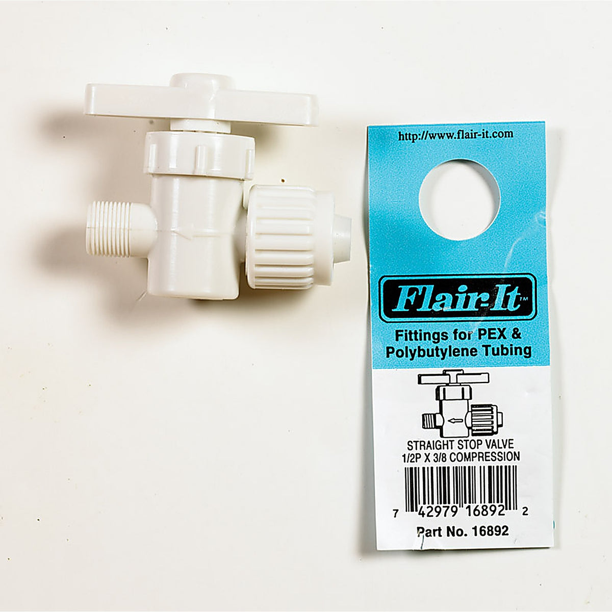 Flair-It 16892 1/2 in. 3/8 in. Plastic Supply Valve