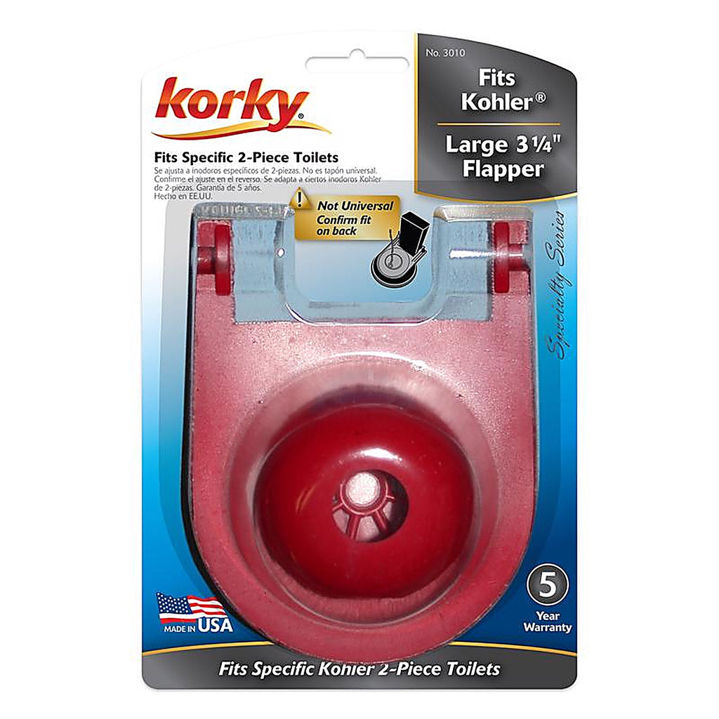 Korky 3010BP Class Five Toilet Flapper Red Rubber For Kohler