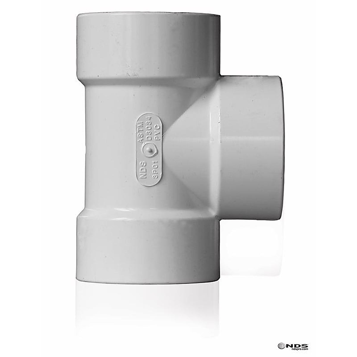 NDS 3P01 Schedule 35 3 in. Hub each X 3 in. D Hub PVC Straight Tee