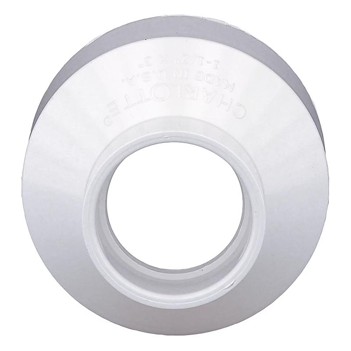 Charlotte Pipe PVC001020800 Schedule 40 1-1/2 in. Hub x 3 in. Dia. Hub PVC Reducing Coupling
