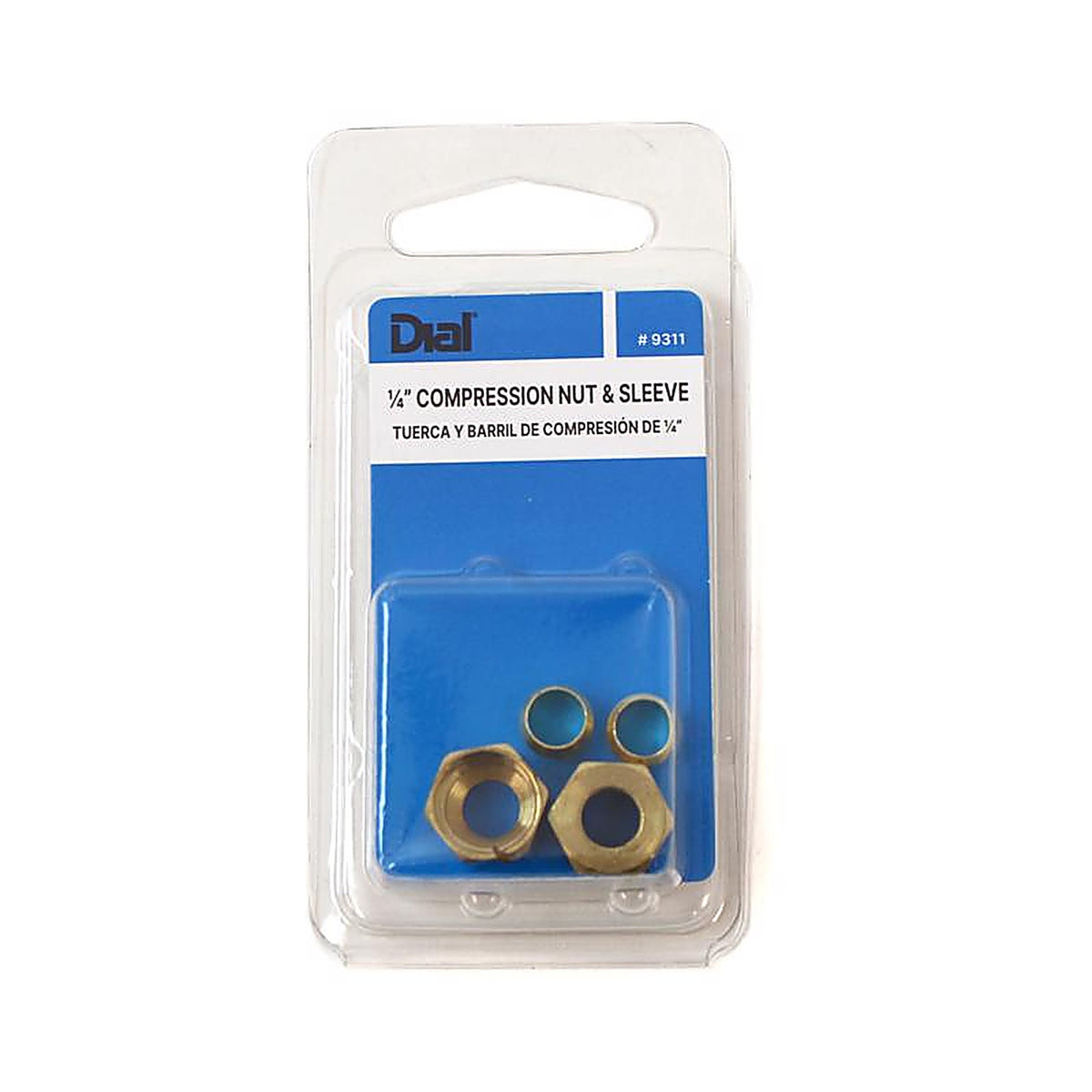 Dial 9311 1/4 in. H x 1/4 in. W Brass Yellow Compression Sleeve and Nut