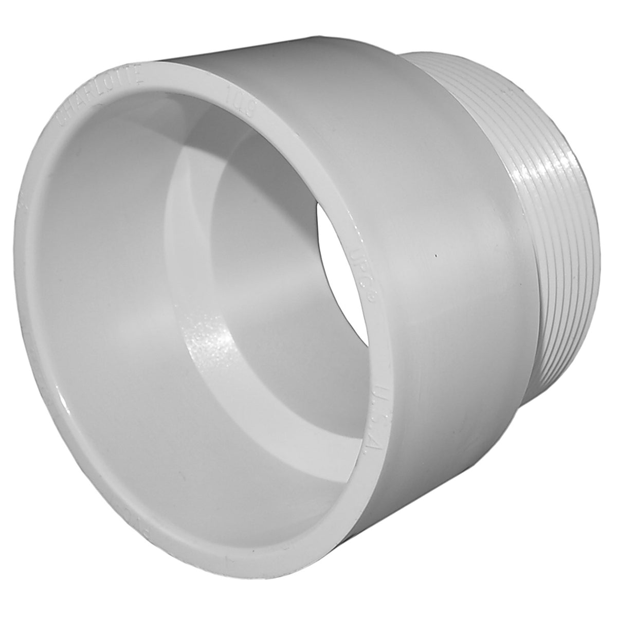 Charlotte Pipe PVC001091200 2 in. Hub x 2 in. Dia. MPT PVC Adapter