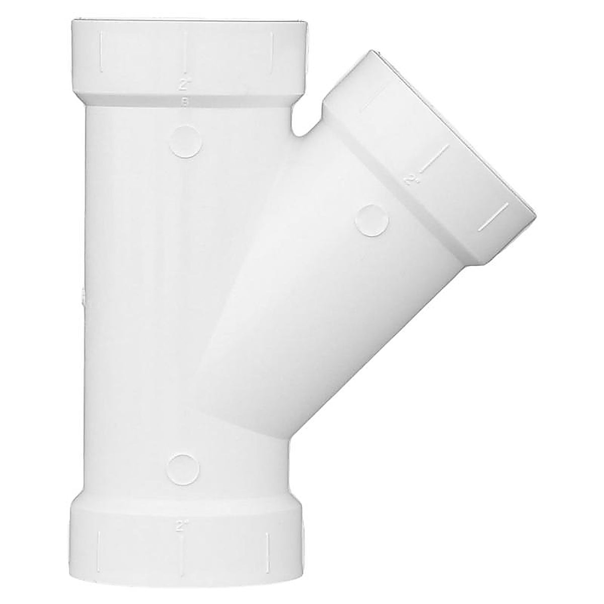 Charlotte Pipe PVC006001000 Schedule 40 2 in. Hub x 2 in. Dia. Hub PVC Wye
