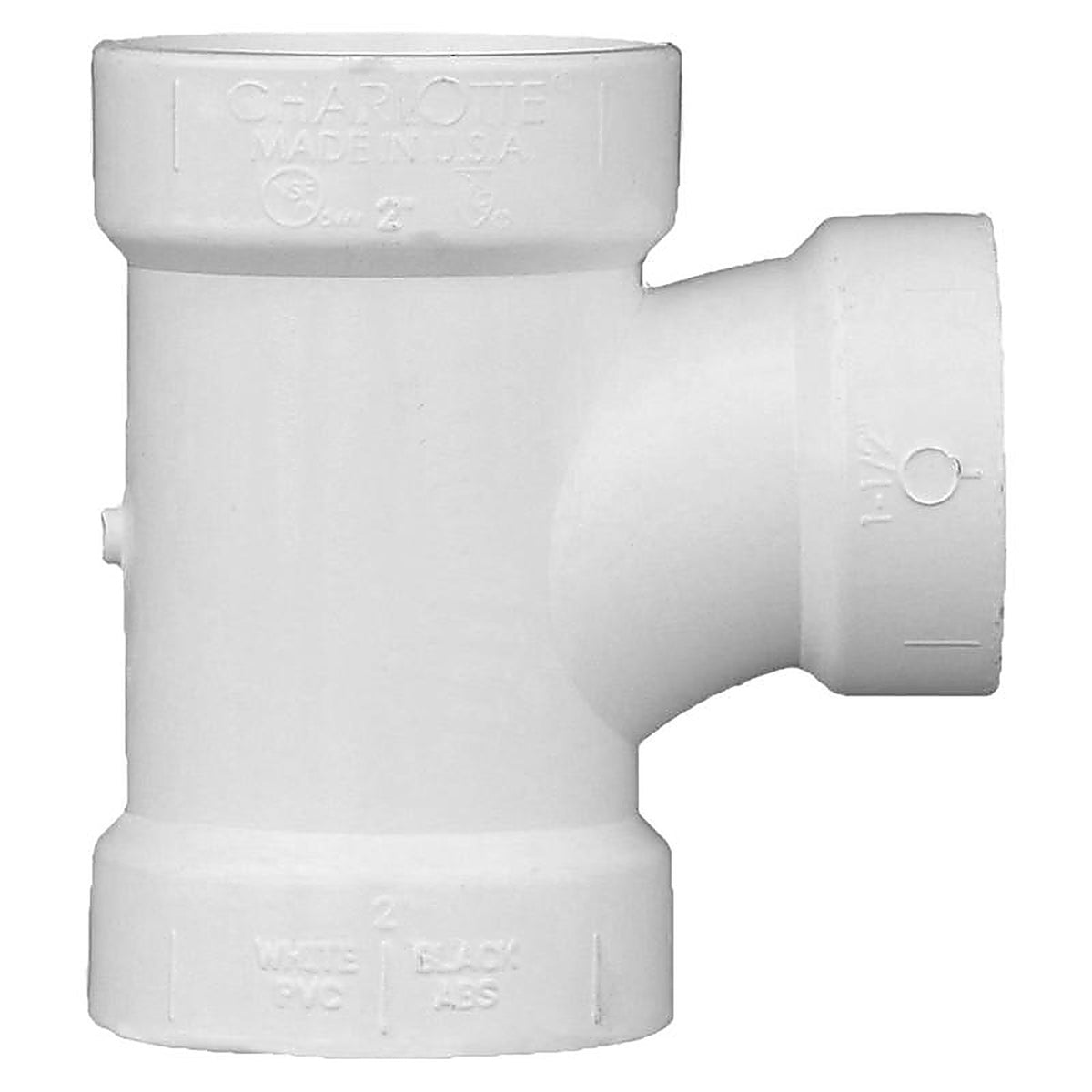 Charlotte Pipe PVC004011000 Schedule 40 2 in. Hub x 2 in. Dia. Hub PVC Sanitary Tee