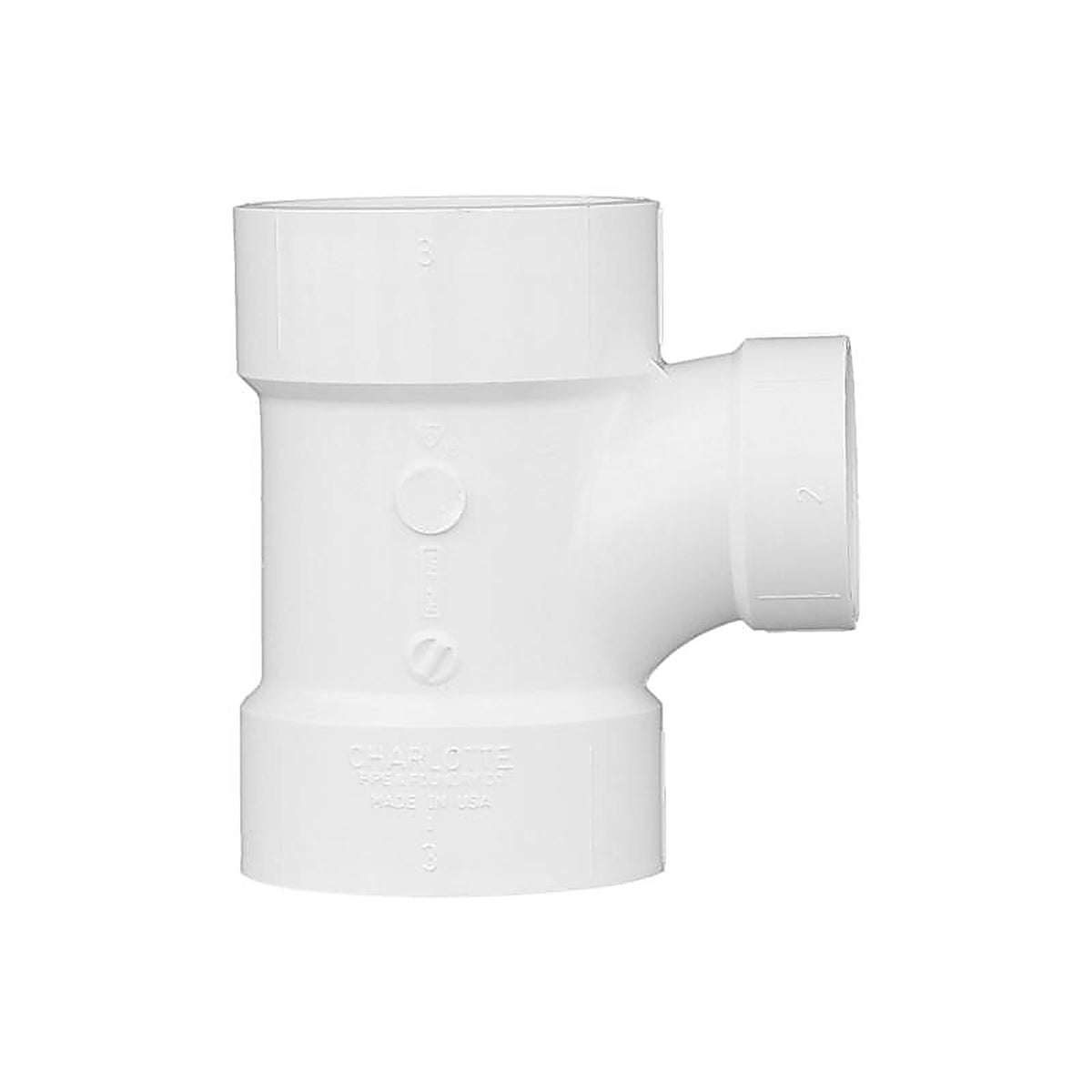 Charlotte Pipe PVC004011400 Schedule 40 3 in. Hub x 3 in. Dia. Hub PVC Sanitary Tee