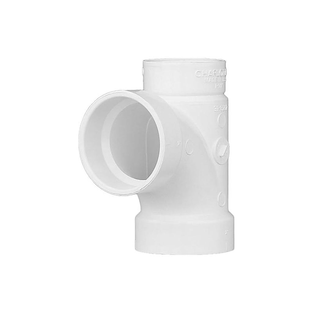 Charlotte Pipe PVC004010800 Schedule 40 2 in. Hub x 1-1/2 in. Dia. Spigot PVC Sanitary Tee