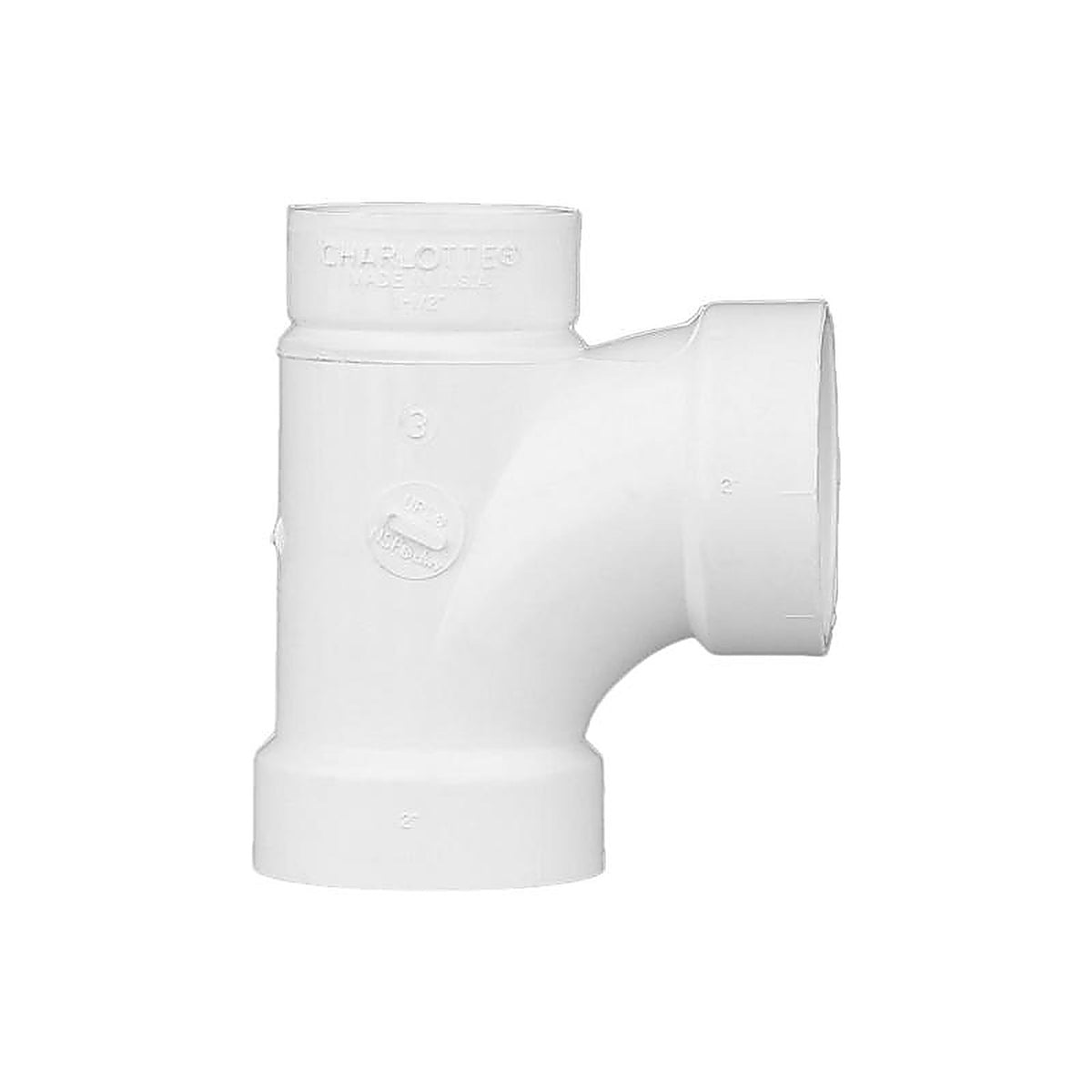 Charlotte Pipe PVC004010800 Schedule 40 2 in. Hub x 1-1/2 in. Dia. Spigot PVC Sanitary Tee