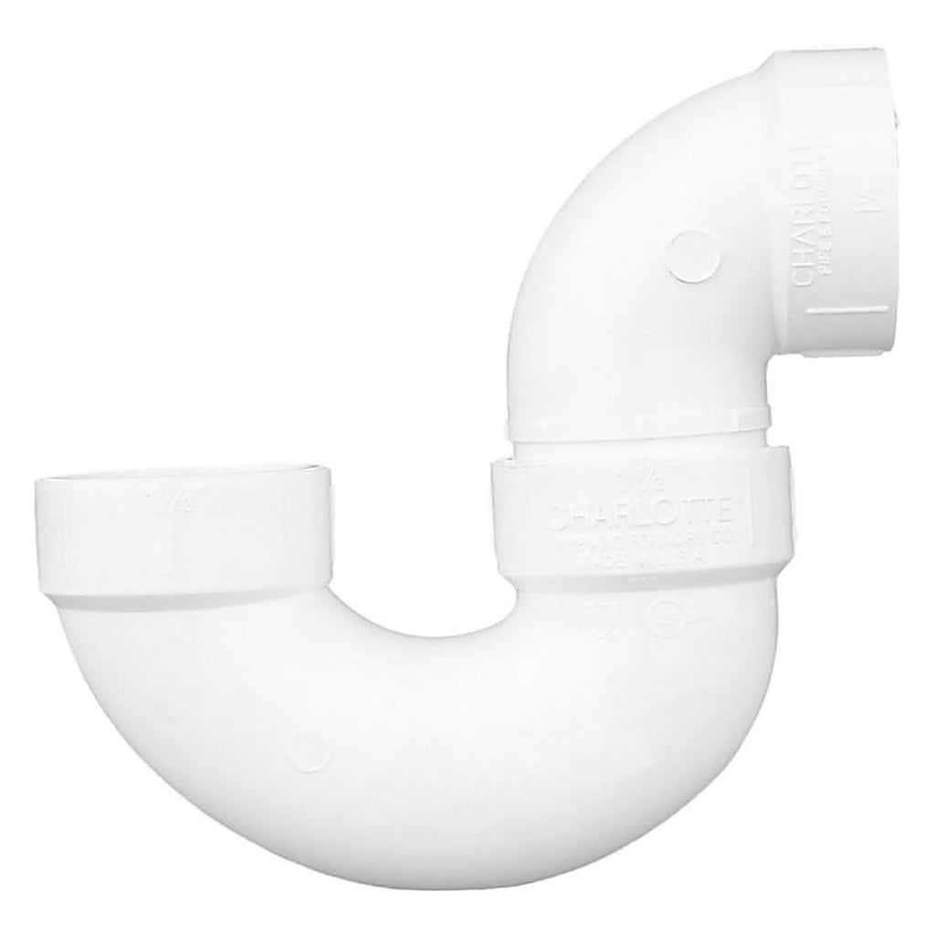 Charlotte Pipe PVC00706X0600 Schedule 40 1-1/2 in. Hub x 1-1/2 in. Dia. Hub PVC P-Trap