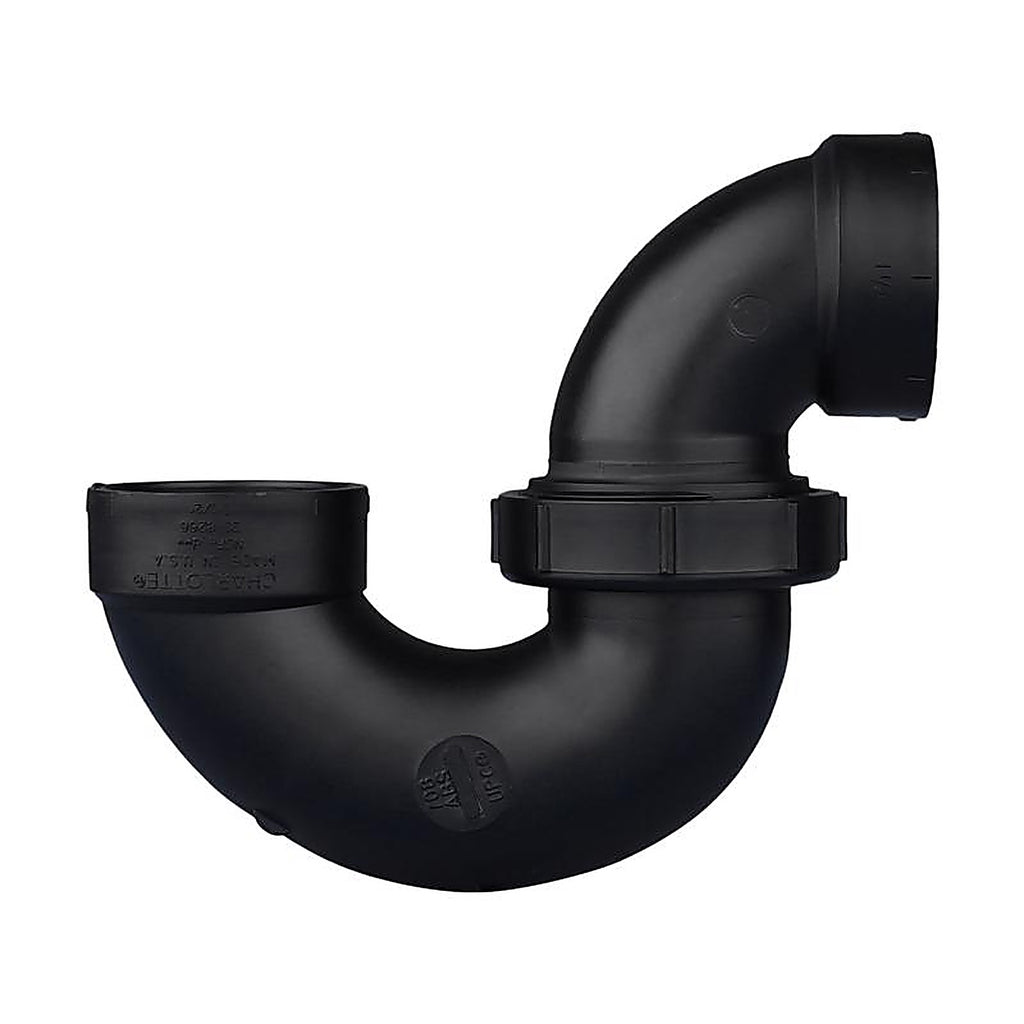 Charlotte Pipe ABS00708P0600 1-1/2 in. Hub x 1-1/2 in. Dia. Hub ABS P-Trap with Union