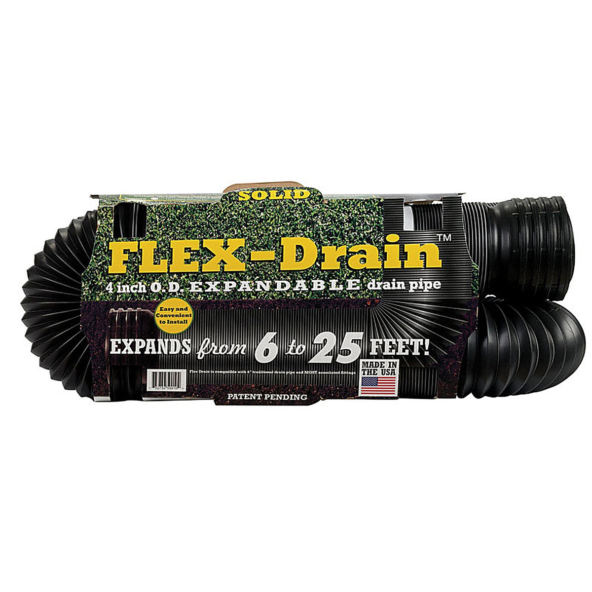 Flex-Drain 51110 3-3/4 in. Dia. x 25 ft. L Poly Drain Pipe