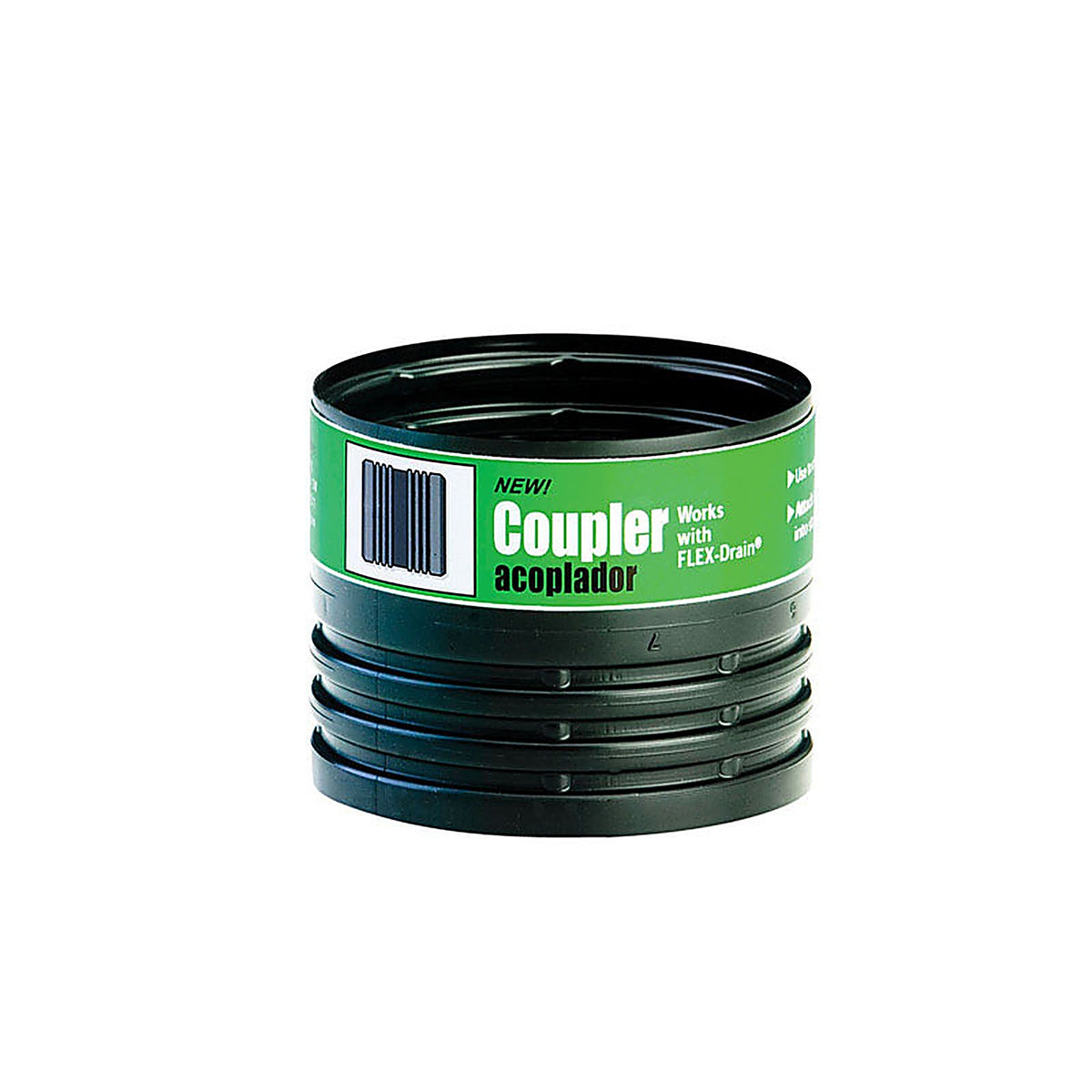 Flex-Drain 55020 4 in. Snap x 4 in. Dia. Snap Polypropylene Coupling