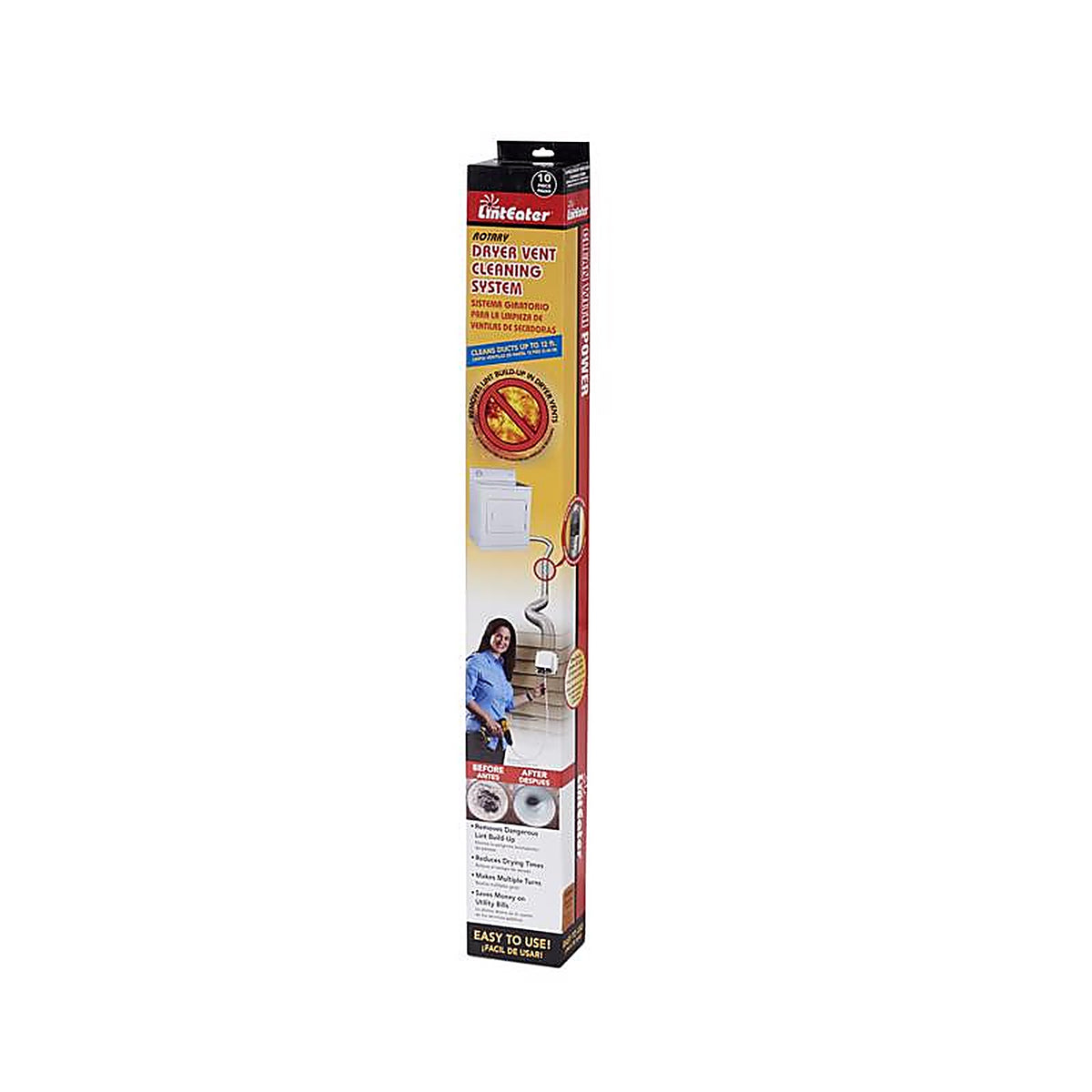 LintEater RLE202 12 ft. L x 0 in. Dia. Silver/White Plastic Vent Cleaning Kit