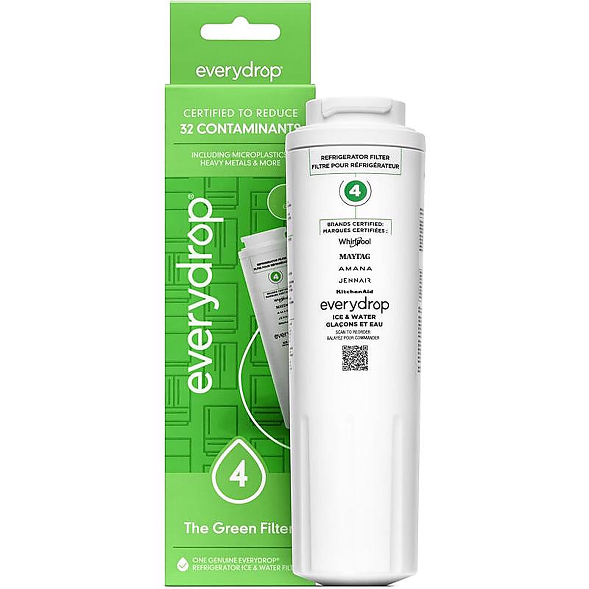 Whirlpool EDR4RXD1 EveryDrop Filter 4 Refrigerator Replacement Filter For Whirlpool Filter 4
