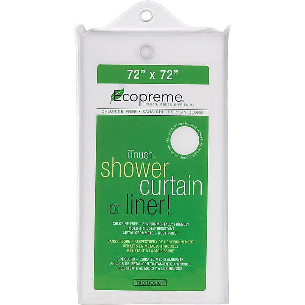 InterDesign 14752 72 in. H x 72 in. W Frost Solid Shower Curtain Liner Vinyl