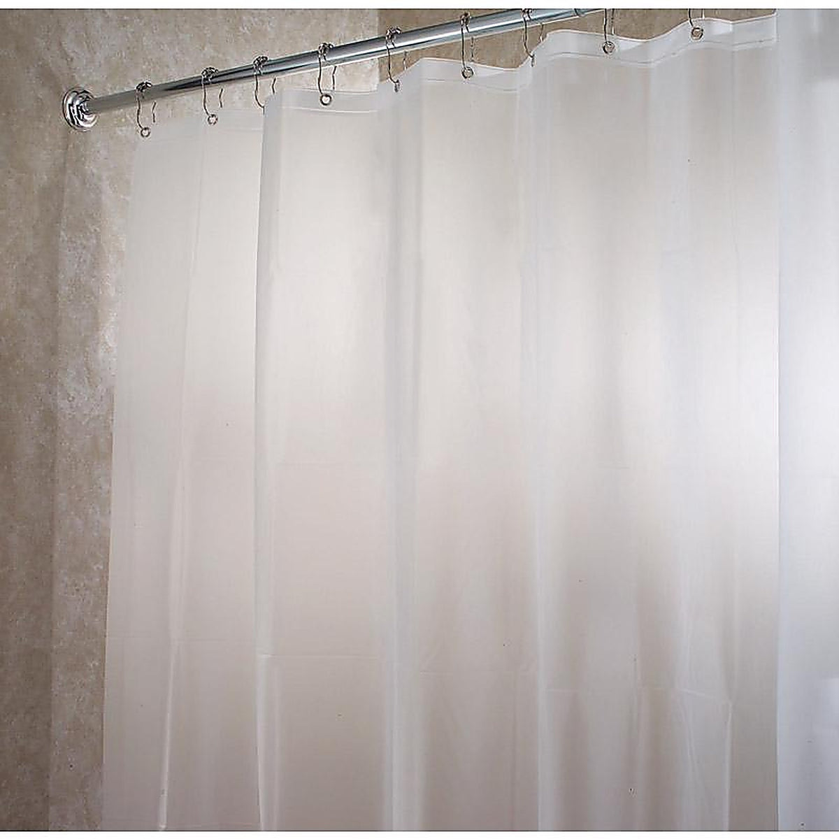 InterDesign 14752 72 in. H x 72 in. W Frost Solid Shower Curtain Liner Vinyl