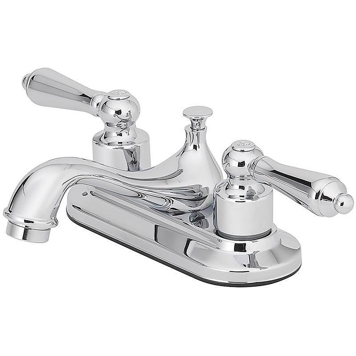 OakBrook 65408W-6001 Essentials Chrome Two Handle Lavatory Pop-Up Faucet 4 in.