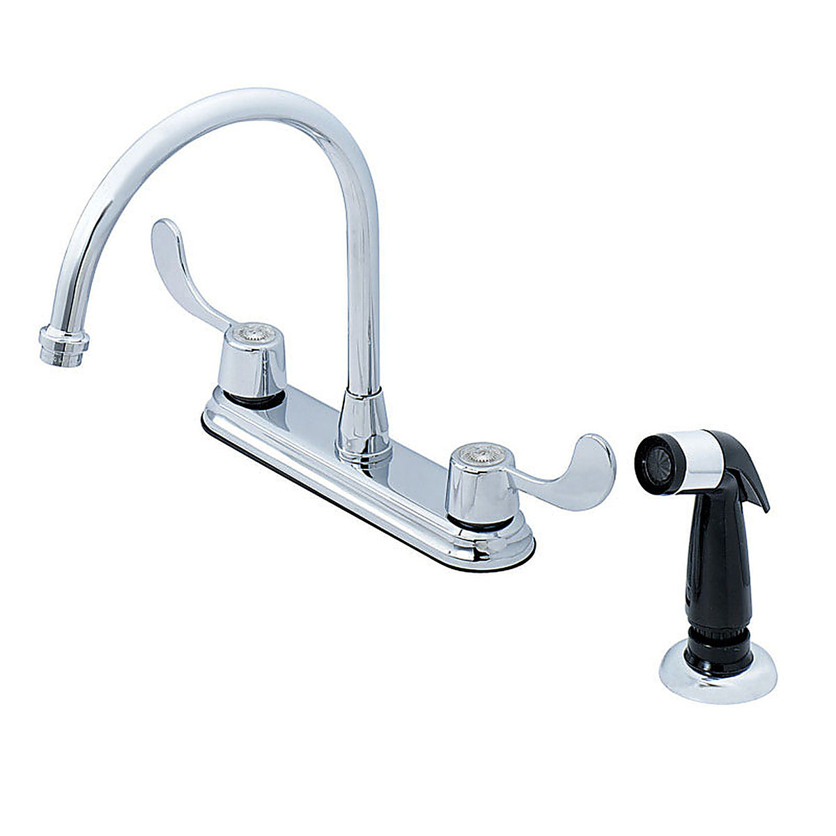 OakBrook 822N-A6501 Coastal Two Handle Chrome Kitchen Faucet Side Sprayer Included