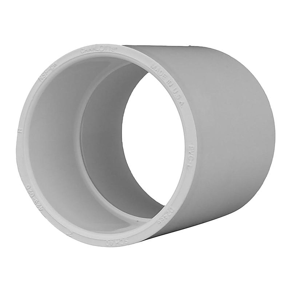 Charlotte Pipe PVC 02100 1600 Schedule 40 2 in. Slip x 2 in. Dia. Slip PVC Coupling