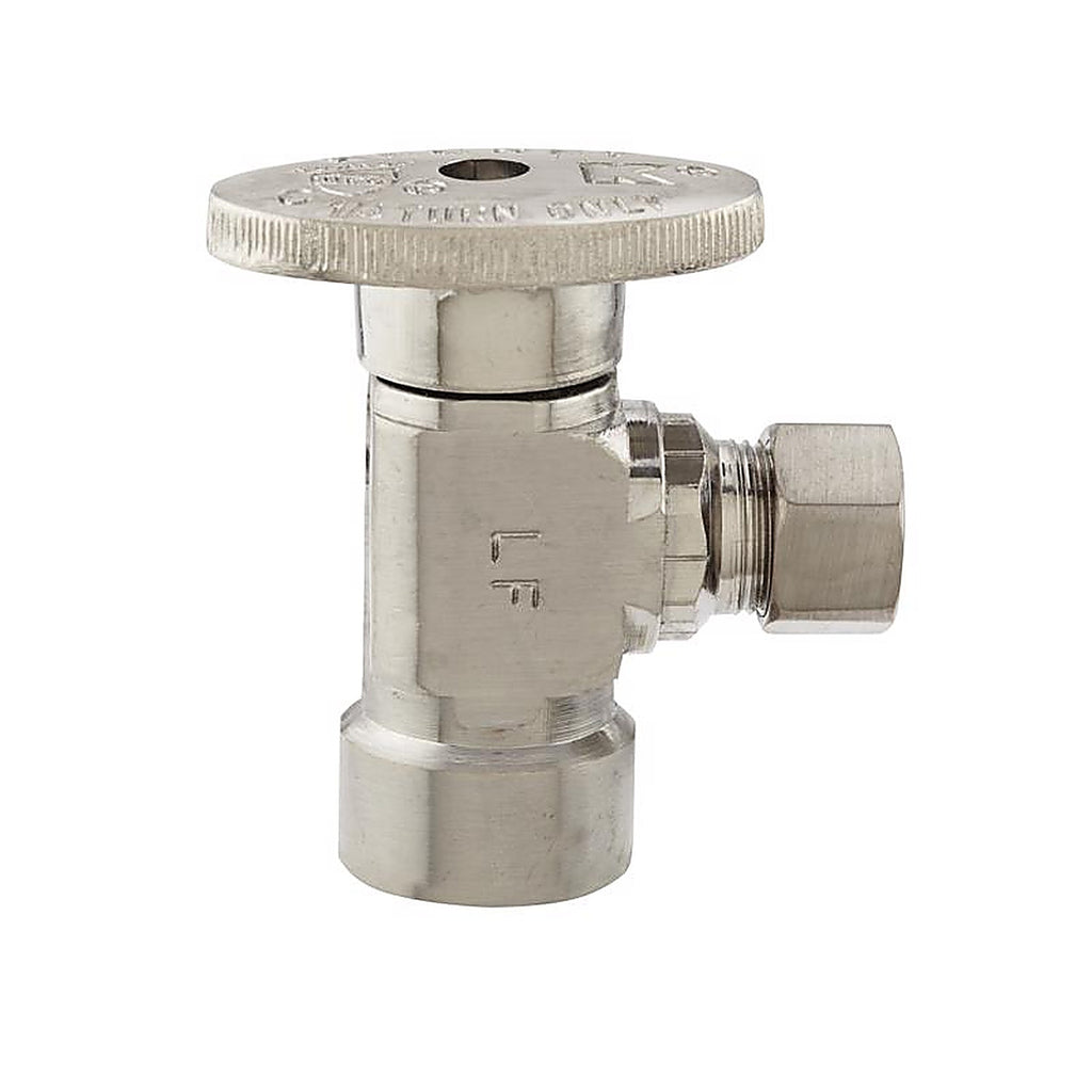 Keeney K2048ABNLF 1/2 in. FIP x 3/8 in. Brass Shut-Off Valve