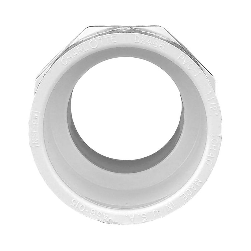 Charlotte Pipe PVC 02109 1400 Schedule 40 1-1/2 in. Slip x 1-1/2 in. Dia. MPT PVC Adapter