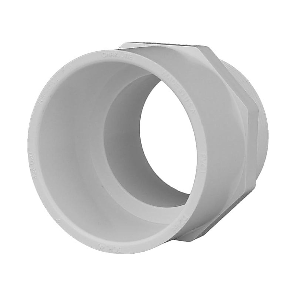 Charlotte Pipe PVC 02109 1600 Schedule 40 2 in. Slip x 2 in. Dia. MPT PVC Adapter