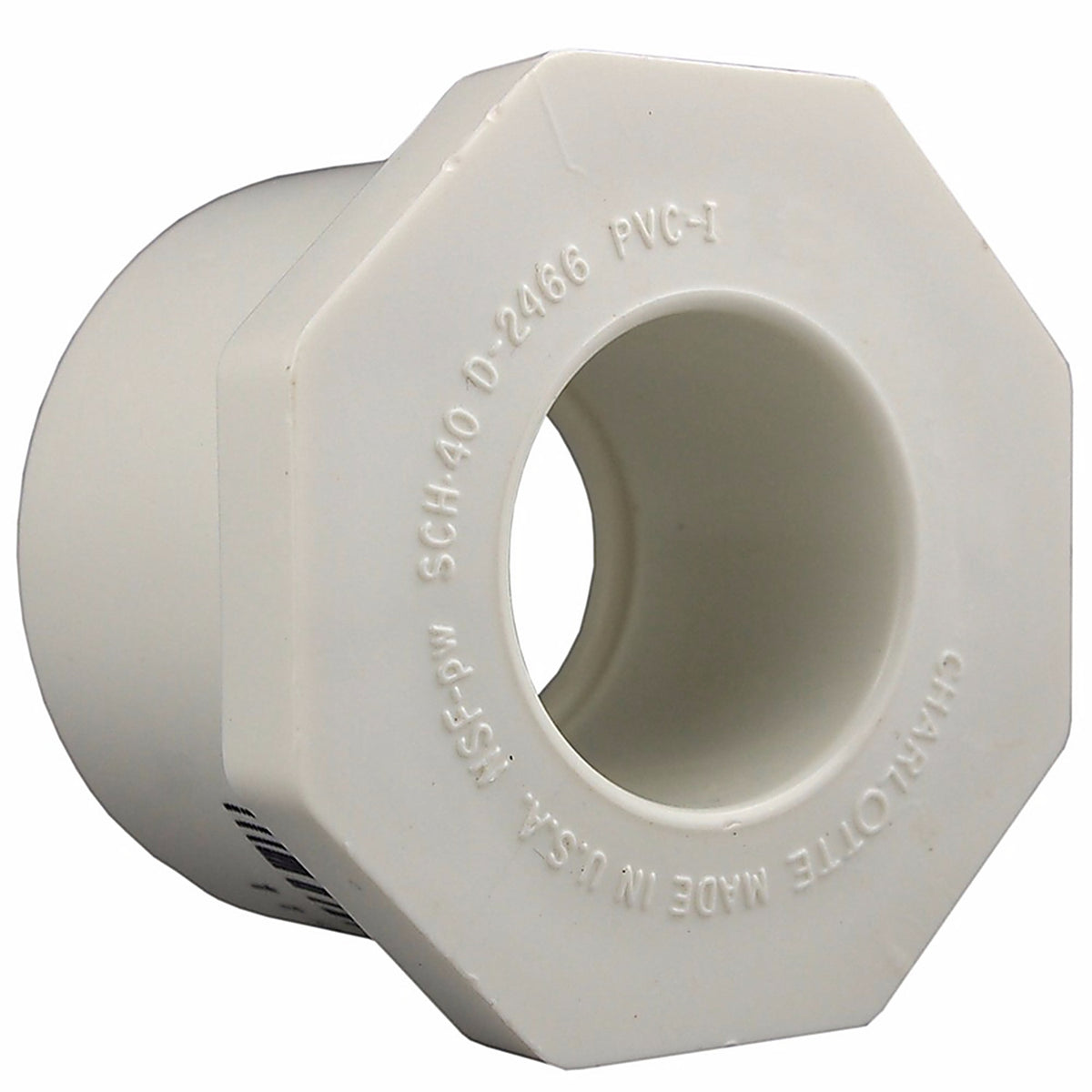 Charlotte Pipe PVC 02107 1200 Schedule 40 1-1/2 in. Slip x 1-1/4 in. Dia. Slip PVC Reducing Bushing