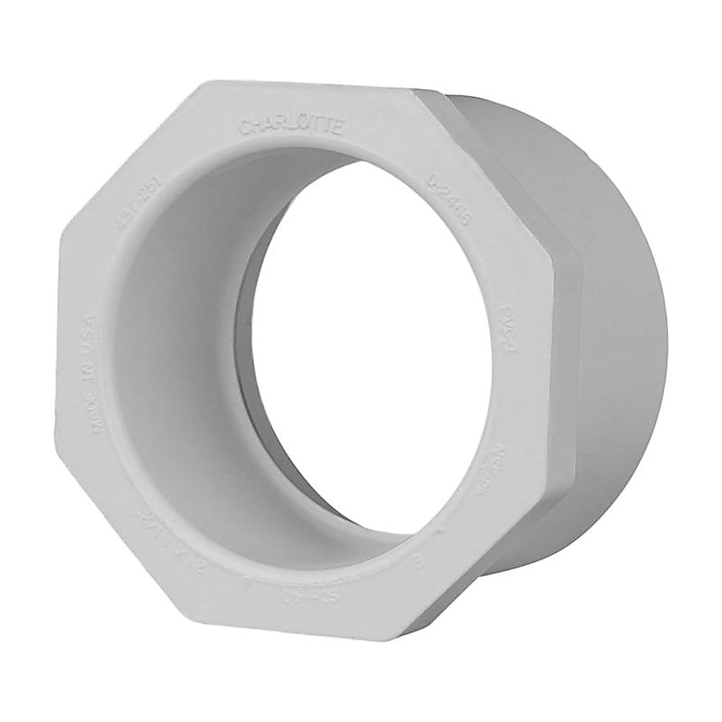 Charlotte Pipe PVC 02107 1400 Schedule 40 2 in. Slip x 1-1/2 in. Dia. Slip PVC Reducing Bushing