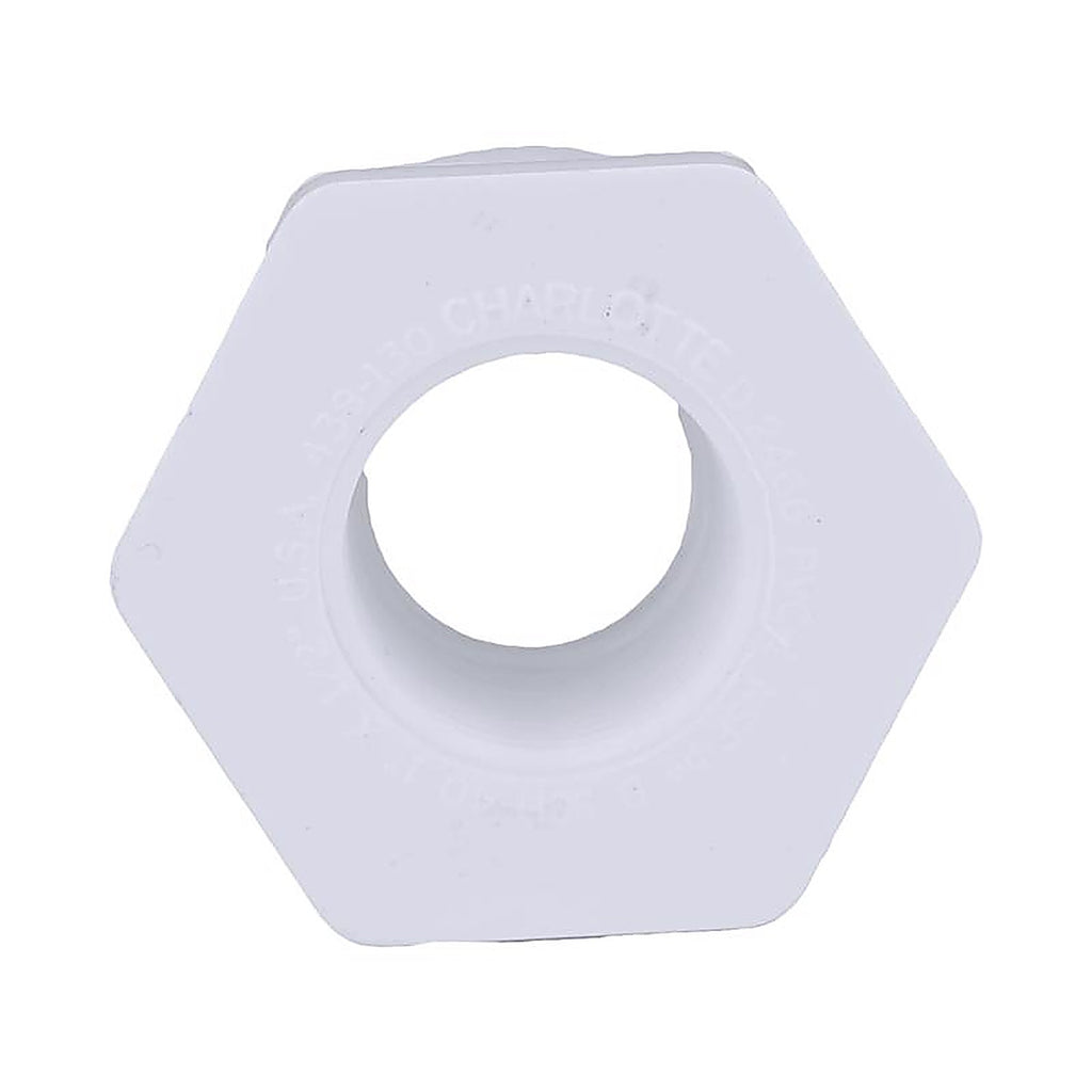 Charlotte Pipe PVC 02108 0700 Schedule 40 1 in. Spigot x 1/2 in. Dia. FPT PVC Reducing Bushing