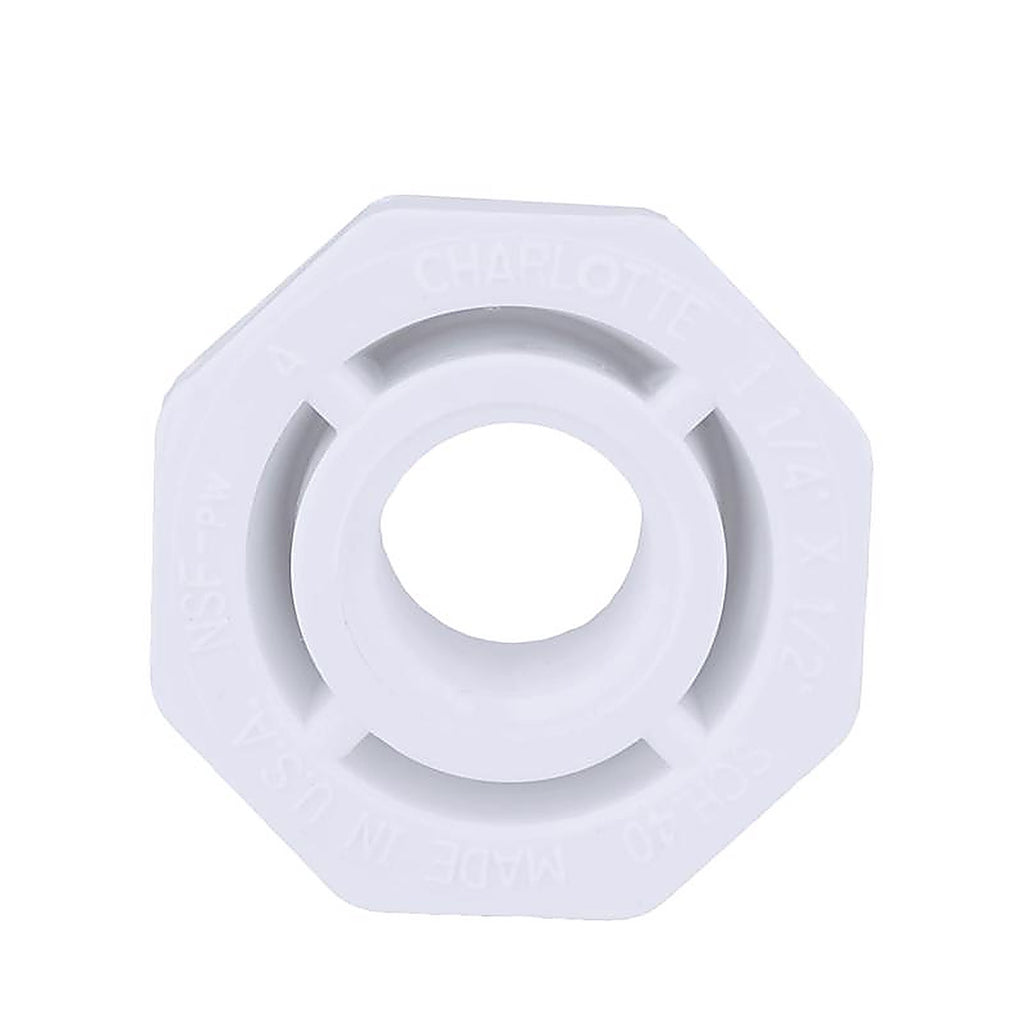 Charlotte Pipe PVC 02108 0900 Schedule 40 1-1/4 in. Spigot x 1/2 in. Dia. FPT PVC Reducing Bushing