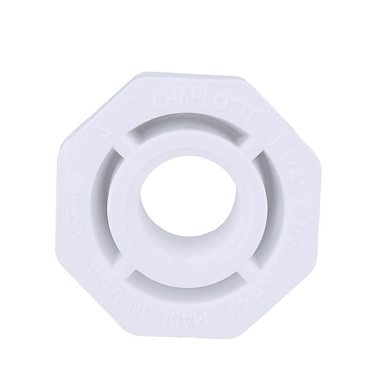 Charlotte Pipe PVC 02108 0900 Schedule 40 1-1/4 in. Spigot x 1/2 in. Dia. FPT PVC Reducing Bushing