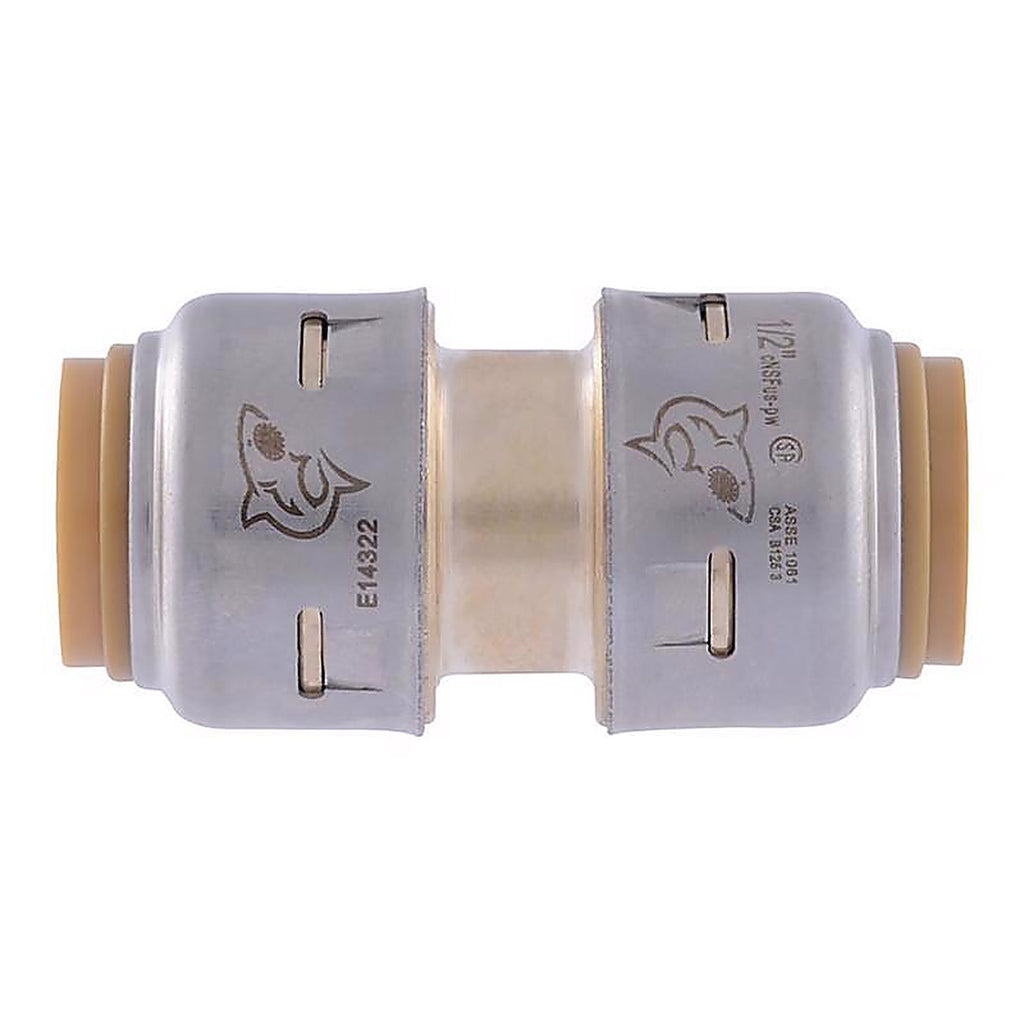Sharkbite U008LFA 1/2 in. Push x 1/2 in. Dia. Push Brass Coupling