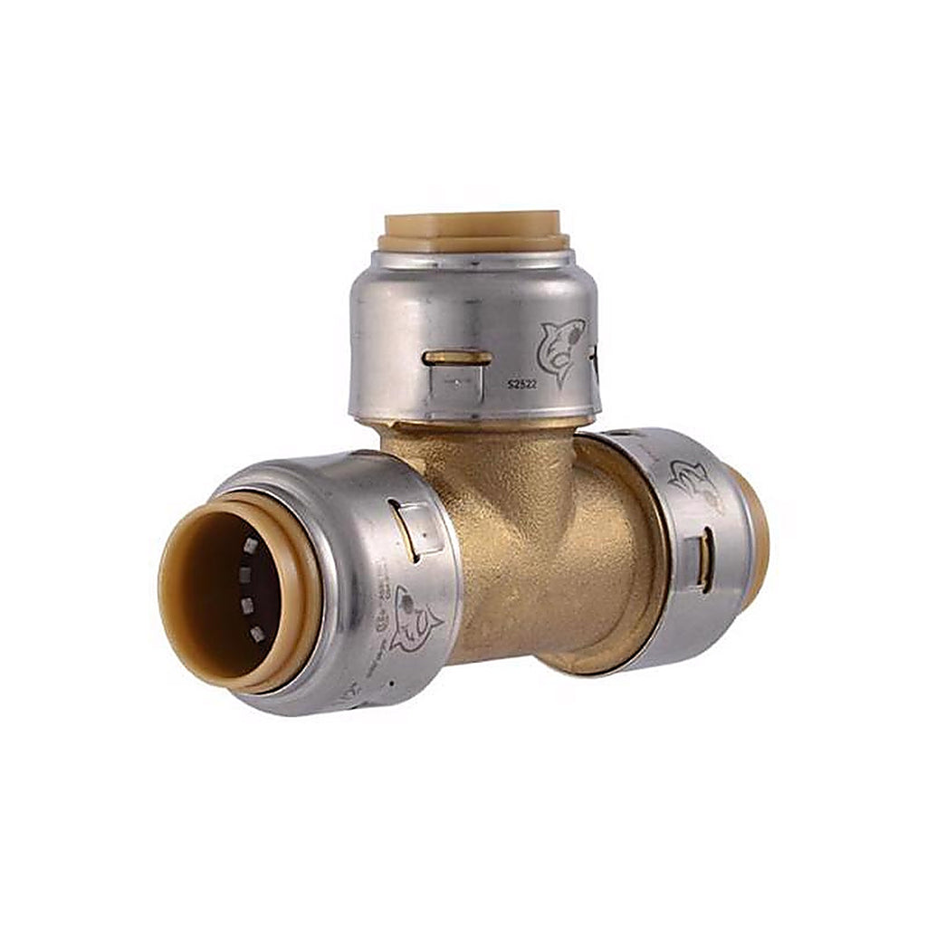 Sharkbite U362LFA 1/2 in. Push x 1/2 in. Dia. Push Brass Tee