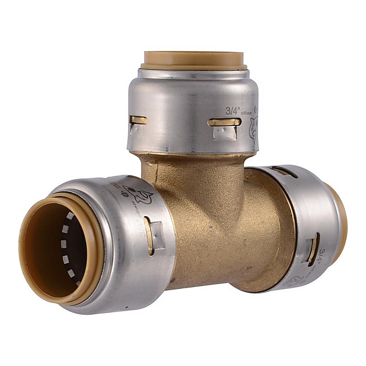 Sharkbite U370LFA 3/4 in. Push x 3/4 in. Dia. Push Brass Tee