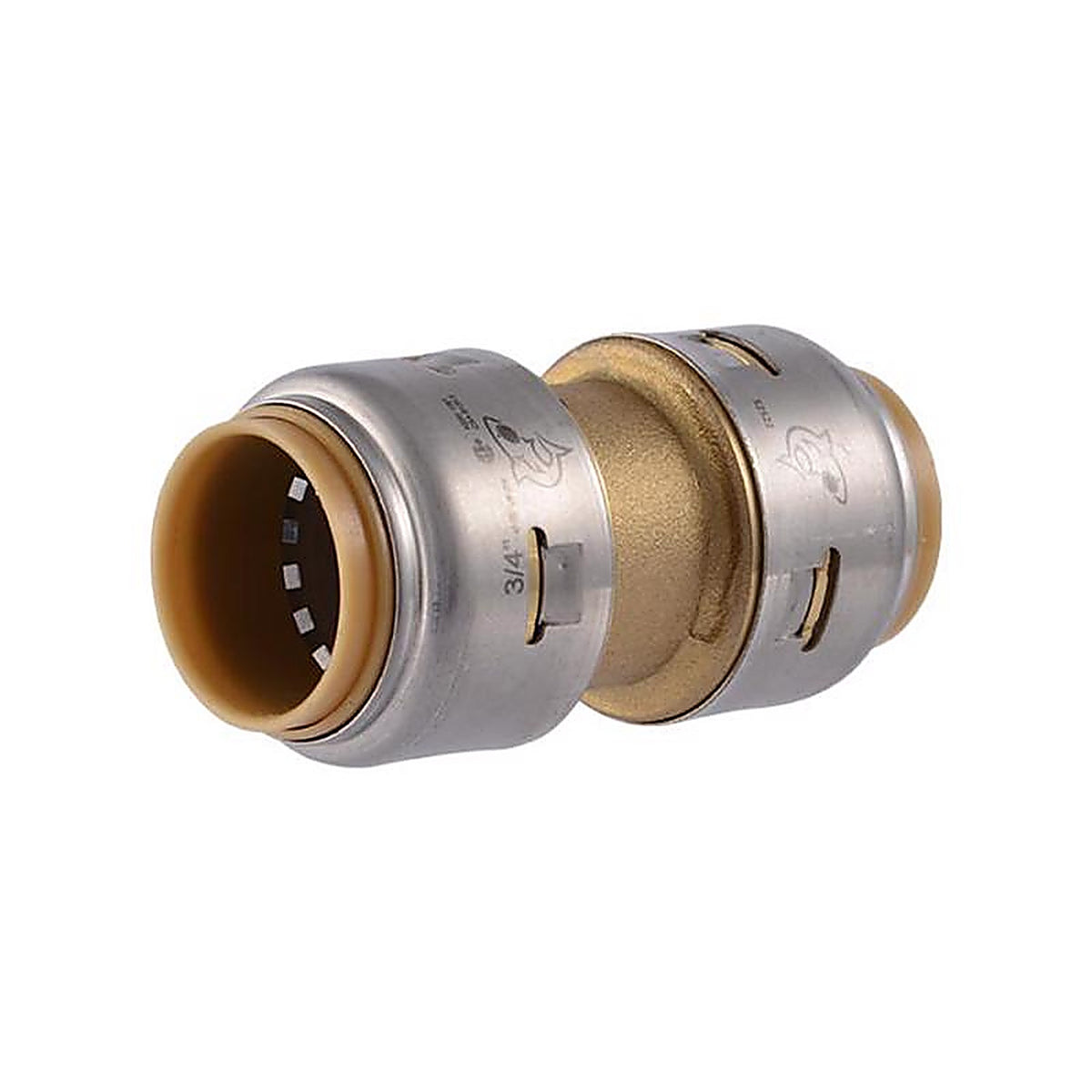 Sharkbite U016LFA 3/4 in. Push x 3/4 in. Dia. Push Brass Coupling