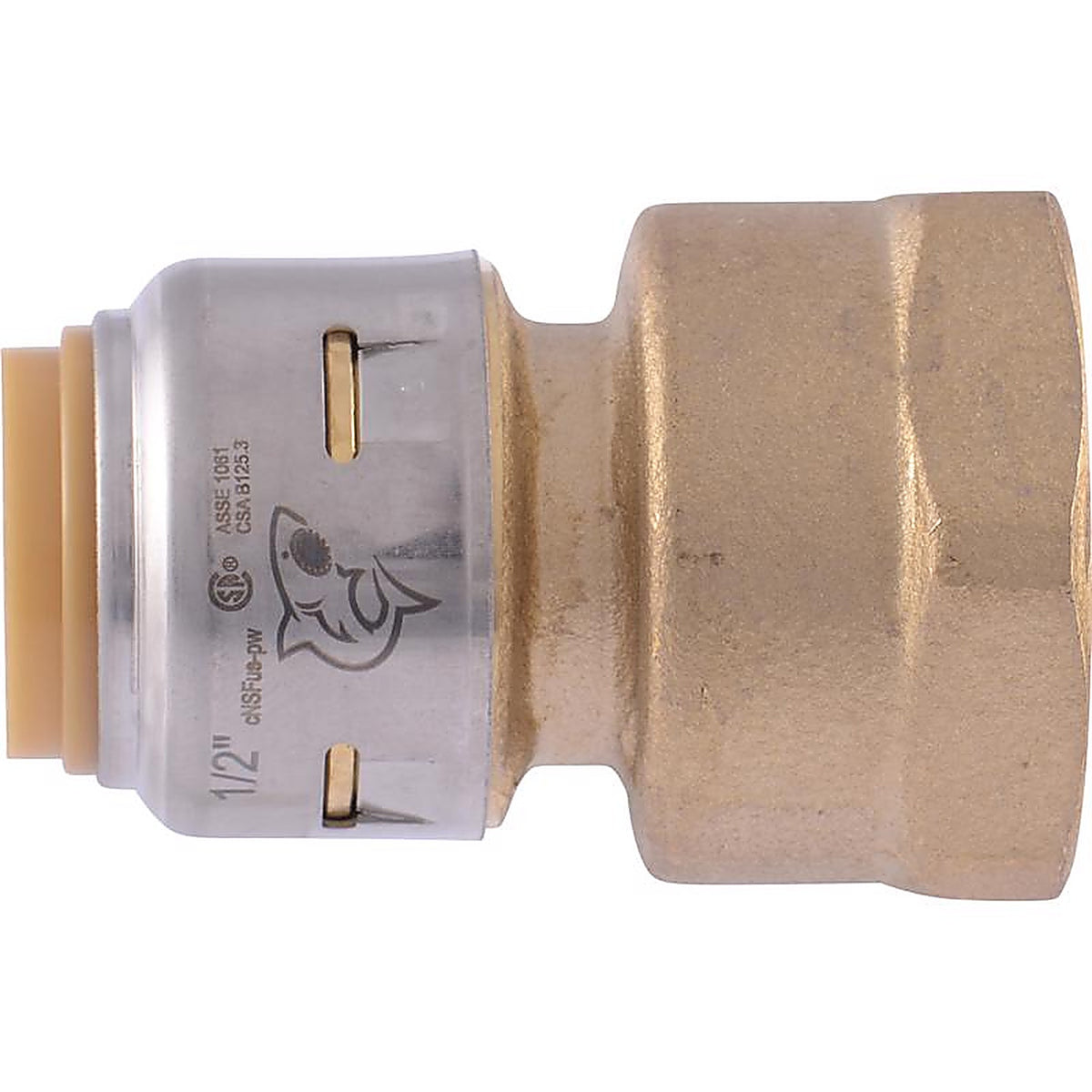 Sharkbite U068LFA 1/2 in. Push x 3/4 in. Dia. FPT Brass Reducing Connector