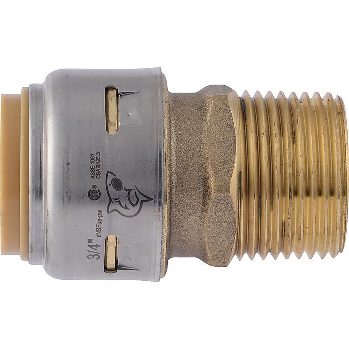 Sharkbite U134LFA 3/4 in. Push x 3/4 in. Dia. MPT Brass Connector