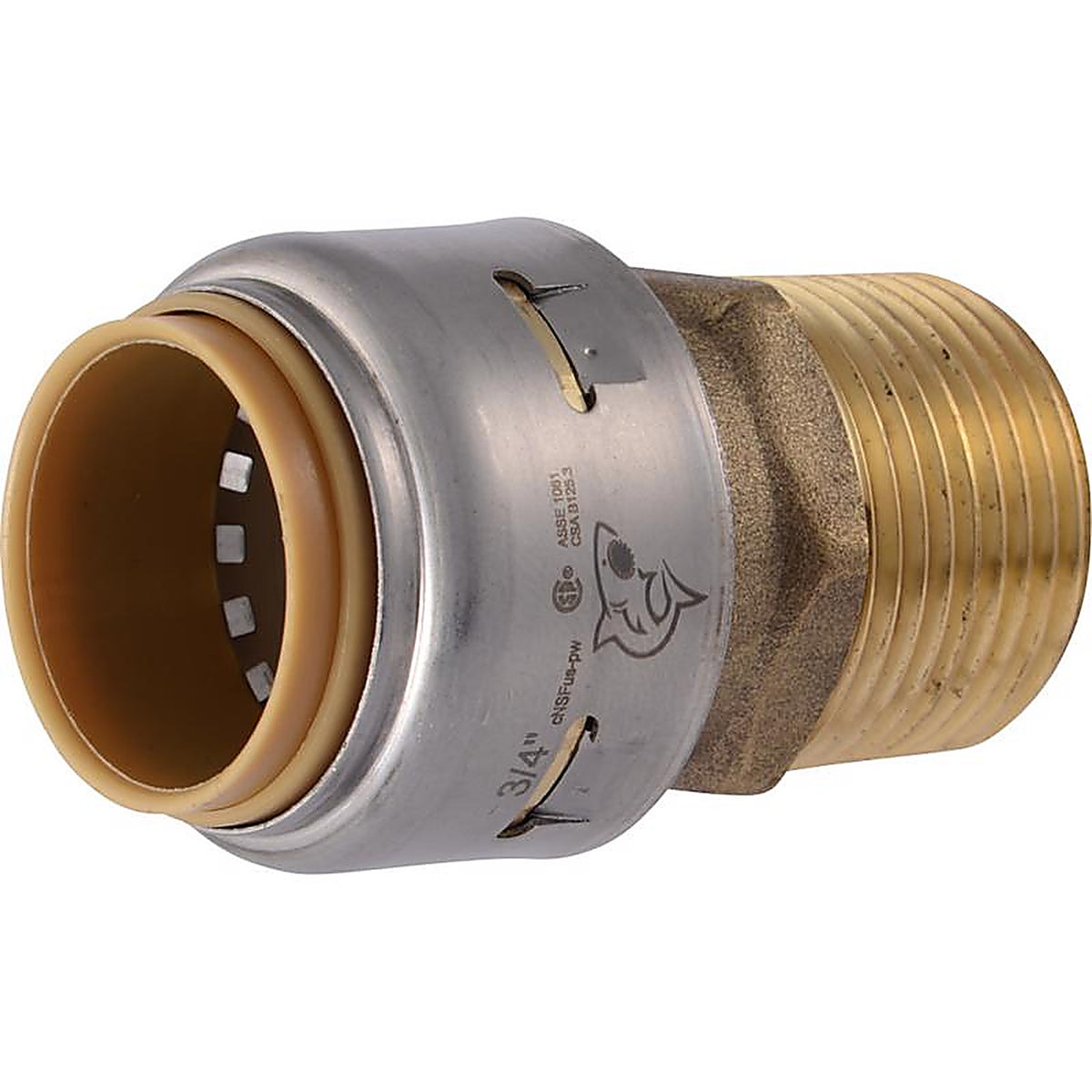 Sharkbite U134LFA 3/4 in. Push x 3/4 in. Dia. MPT Brass Connector