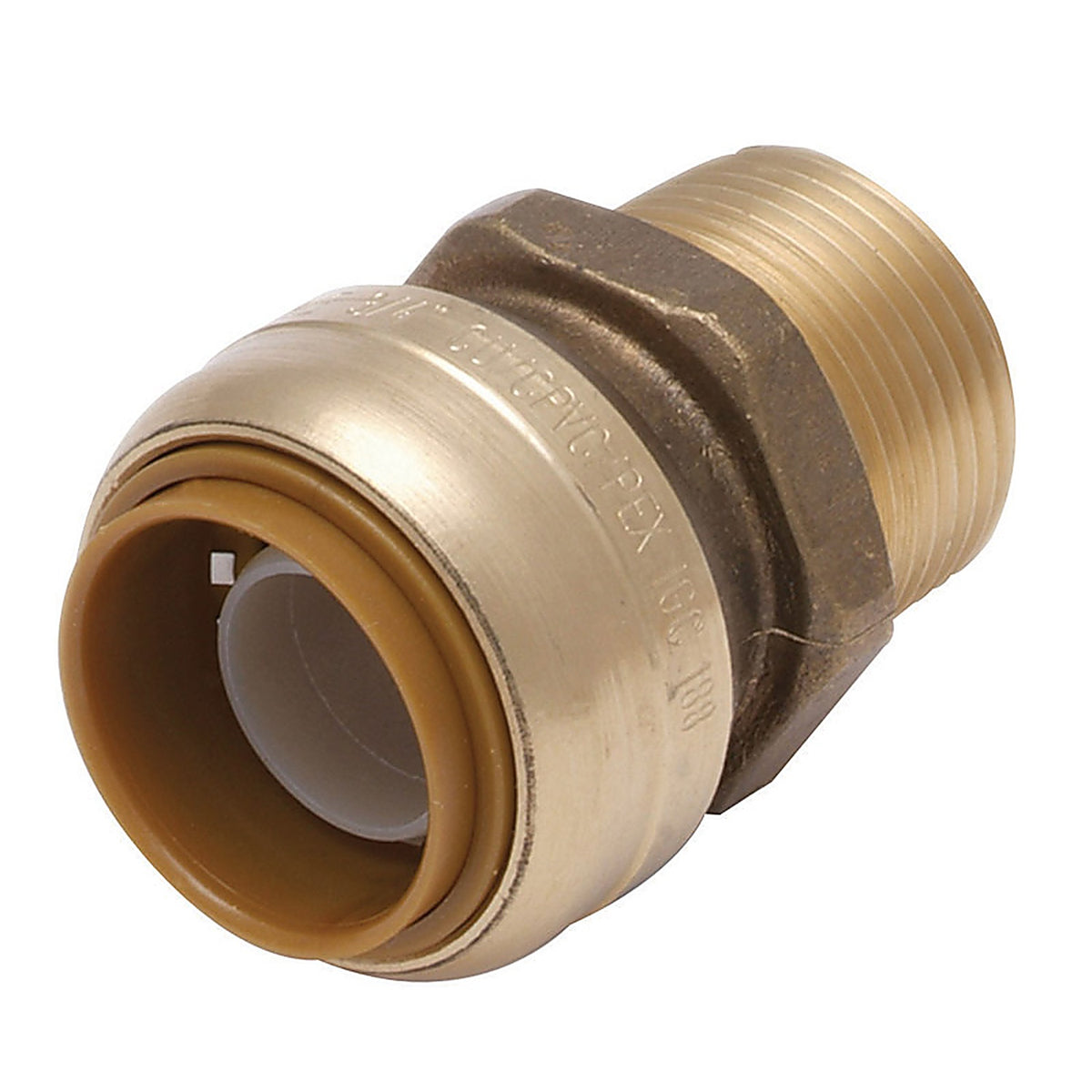 Sharkbite U142LFA 1 in. Push x 3/4 in. Dia. MPT Brass Connector