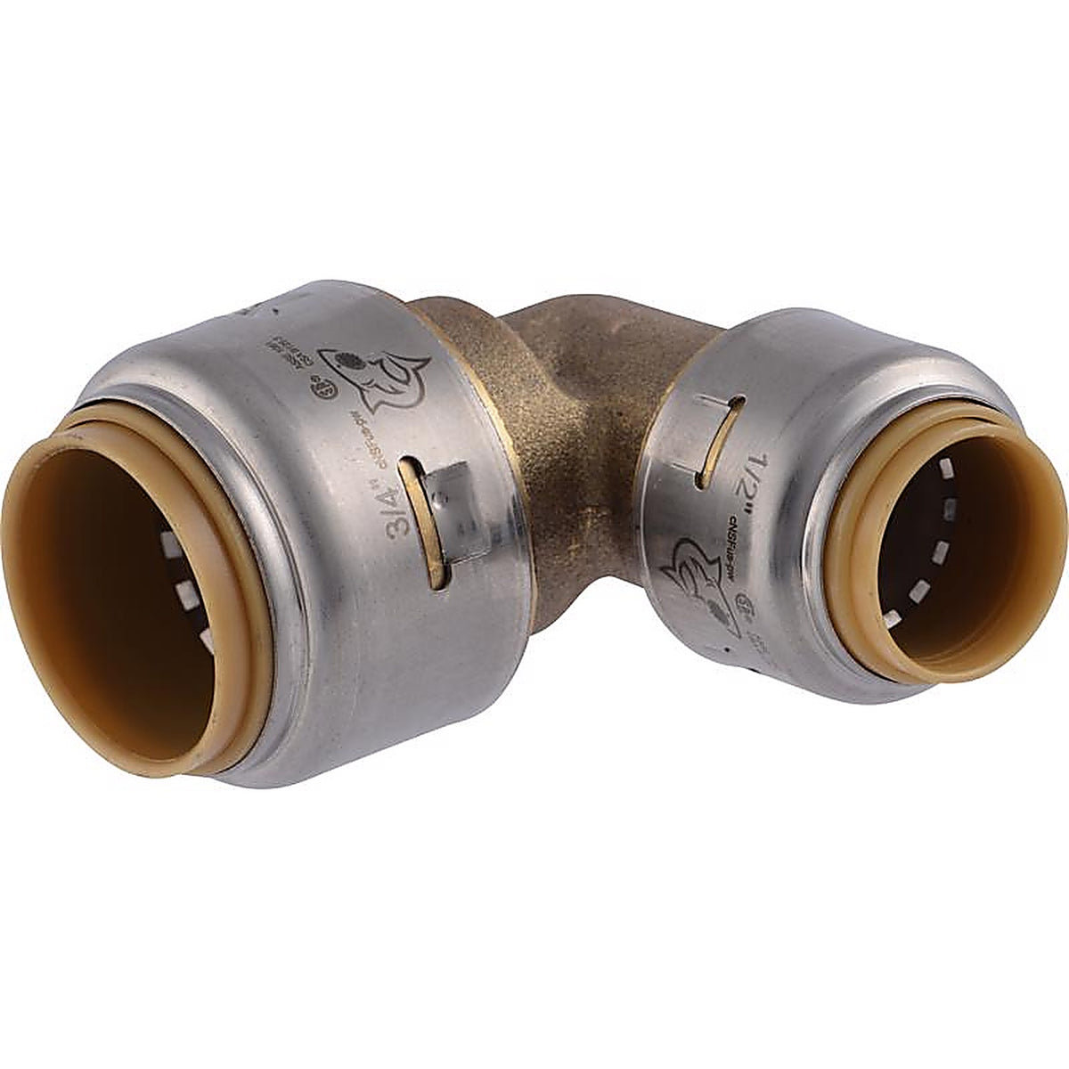 Sharkbite U274LFA 3/4 in. Push x 1/2 in. Dia. Push Brass Reducing Elbow