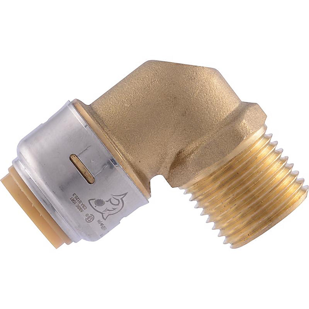 Sharkbite U280LFA 1/2 in. Push x 1/2 in. Dia. MPT Brass Elbow