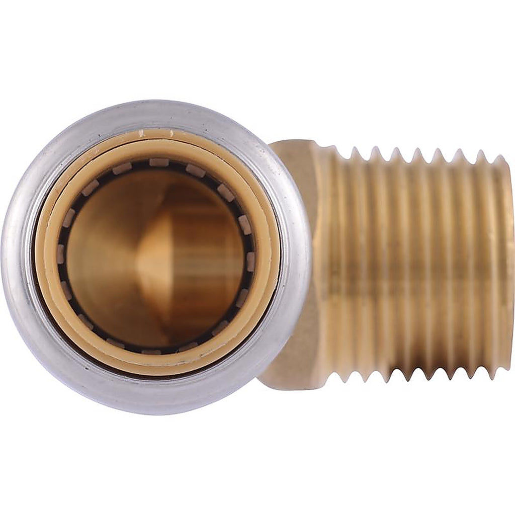 Sharkbite U280LFA 1/2 in. Push x 1/2 in. Dia. MPT Brass Elbow